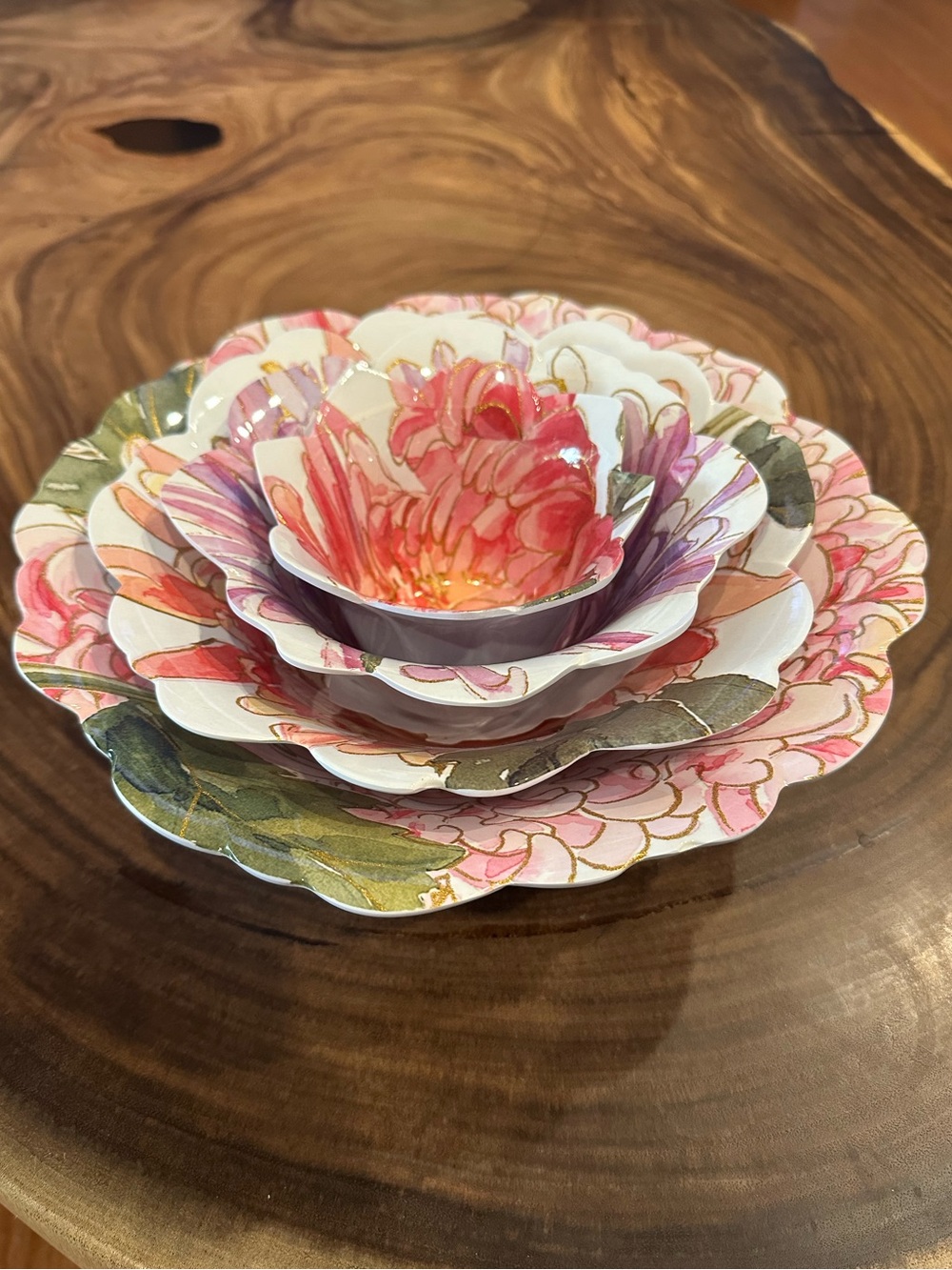 Shabby Chic Floral Melamine Nesting Bowls
